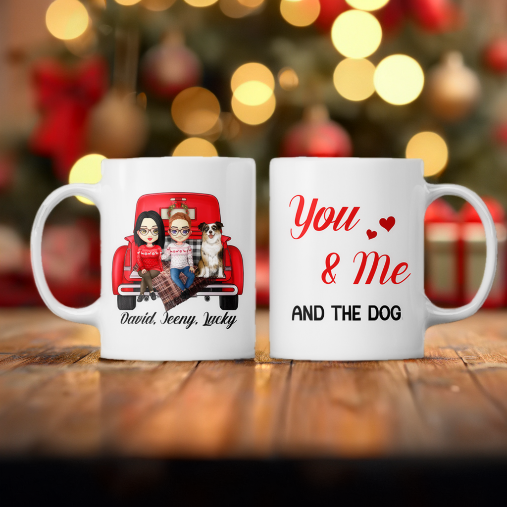 You, Me & The Dogs - Couple Personalized Mug - Valentine‘s Day Gift For Couples, Husband Wife, Dog Lovers, Pet Lovers, Anniversary Gift