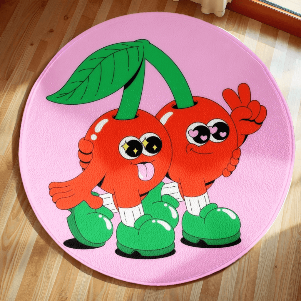 Cherry Brothers Cartoon Round Non-Slip Soft Comfortable Floormat