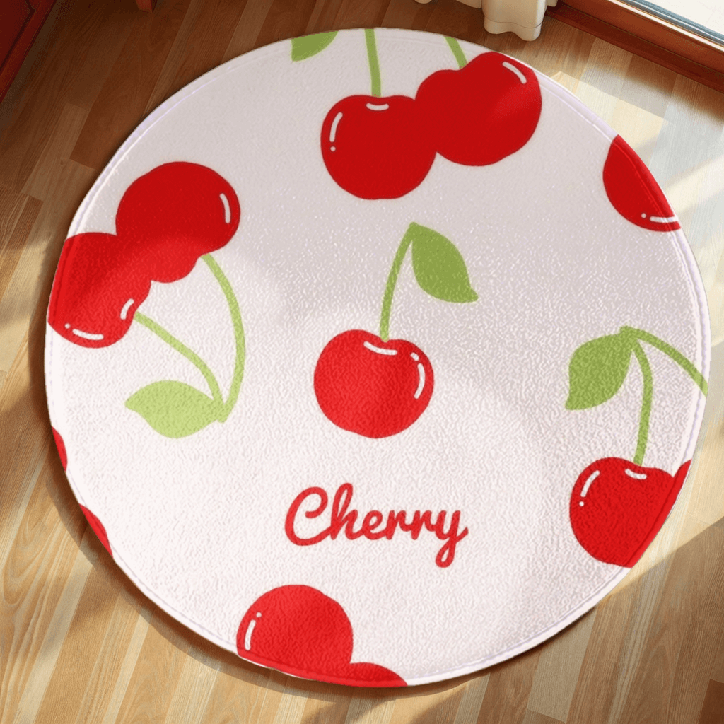 Cherry Creative Pattern Round Non-Slip Soft Comfortable Floormat