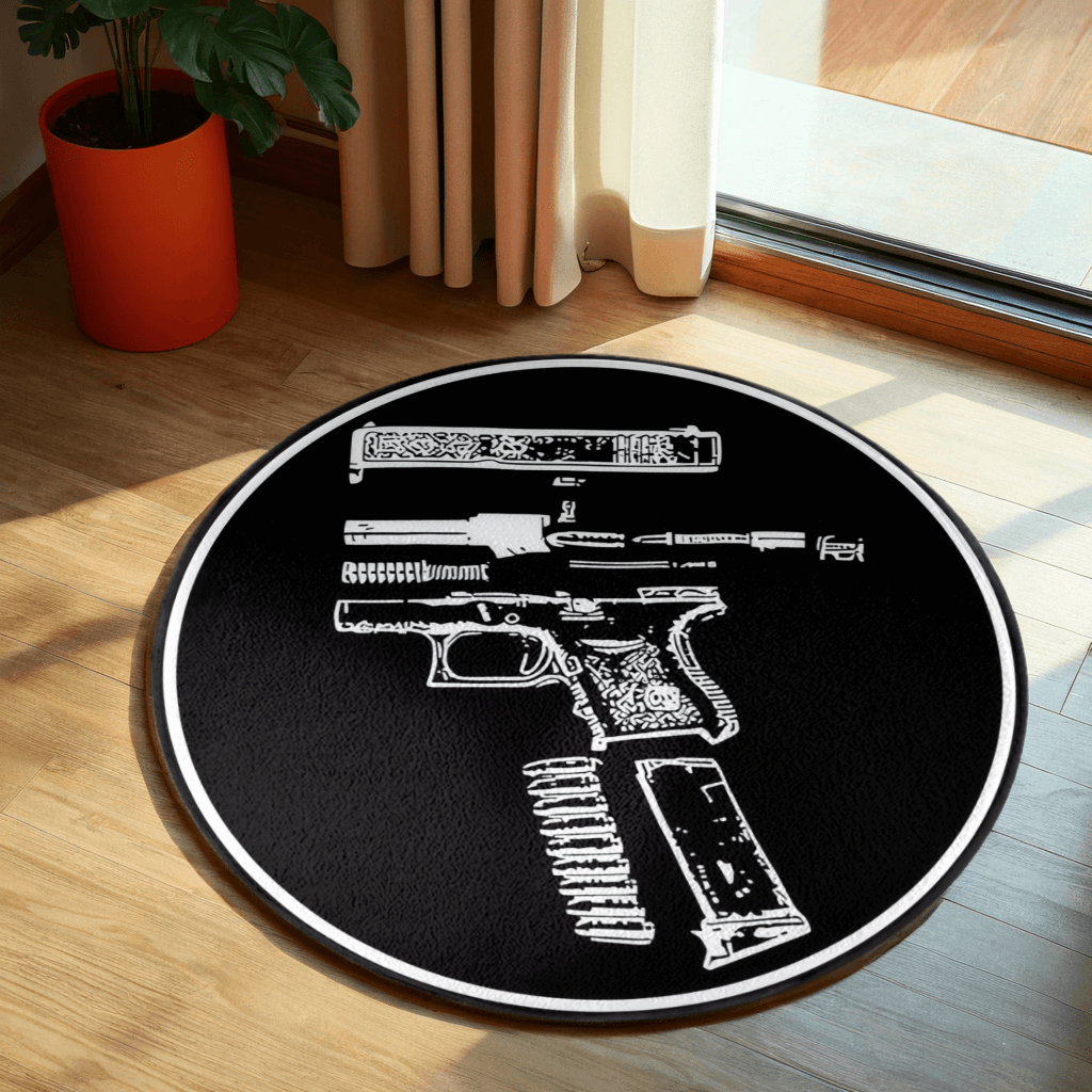 Creative Pistol Pattern Round Non-Slip Soft Comfortable Floormat