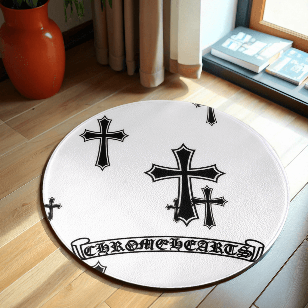 Cross LOGO Round Non-Slip Soft And Comfortable Floormat