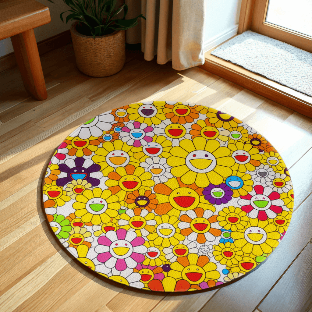 Sunflower Creative Pattern Stacking, Round Non-Slip Soft And Comfortable Floormat