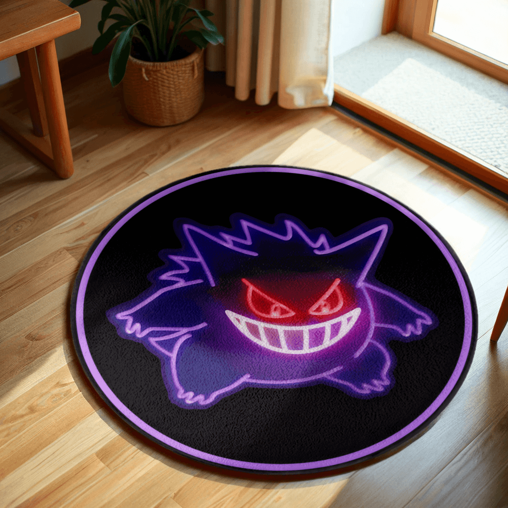 Pokémon Cute Gengar，  Round Non-Slip Soft And Comfortable Floormat