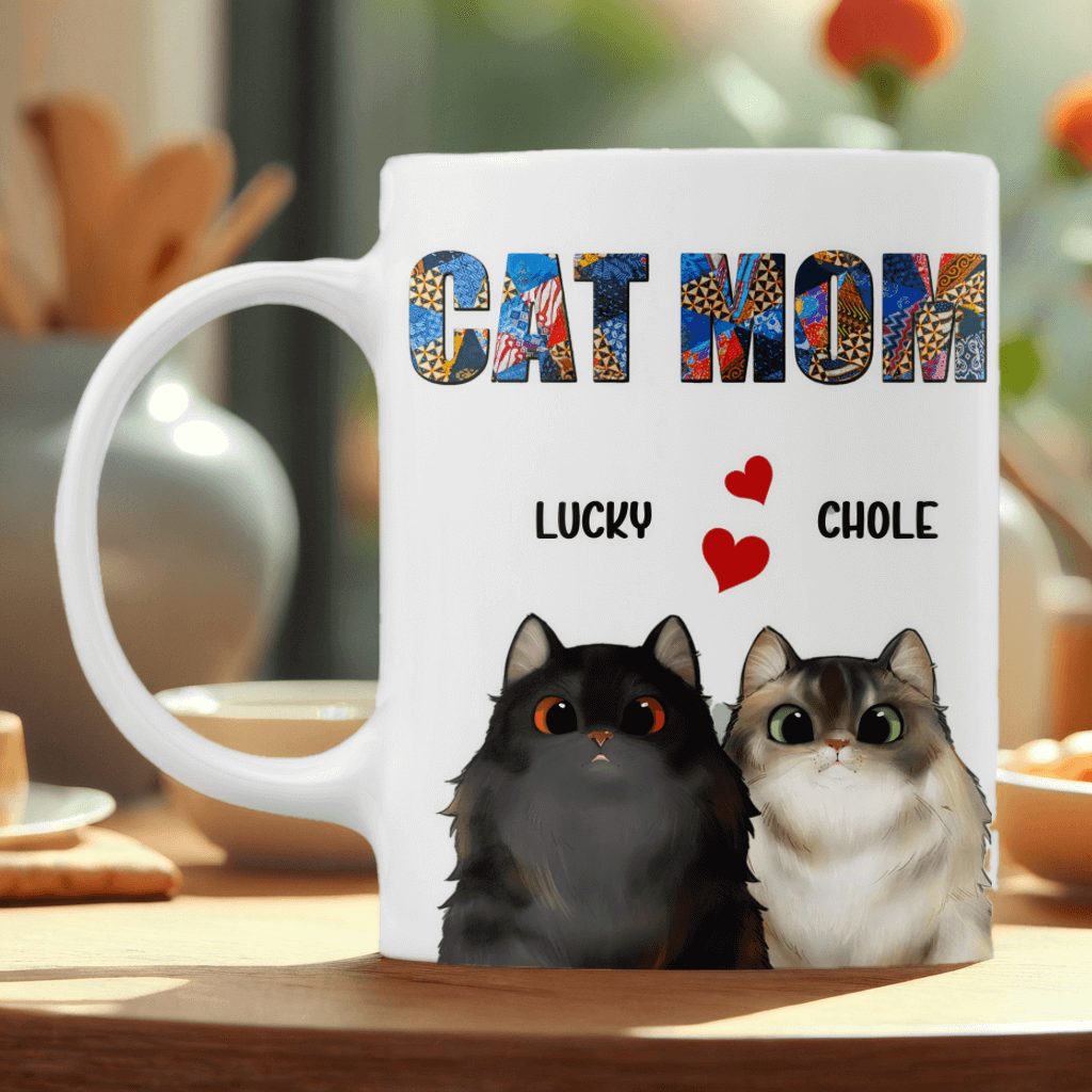 For Cat Mom - Cats Personalized Mug - Gift For Pet Lovers, Cat Lovers, Mother's Day Gift