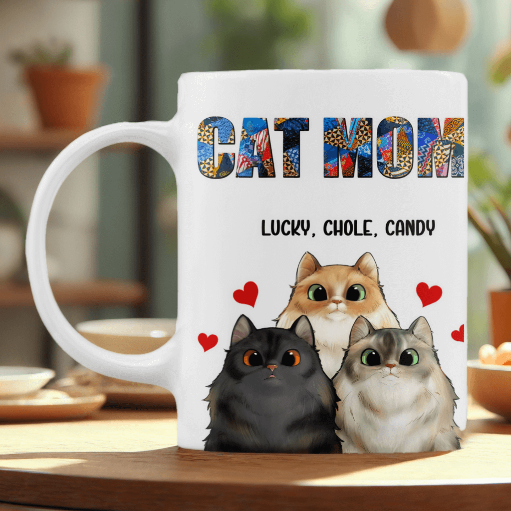 For Cat Mom - Cats Personalized Mug - Gift For Pet Lovers, Cat Lovers, Mother's Day Gift