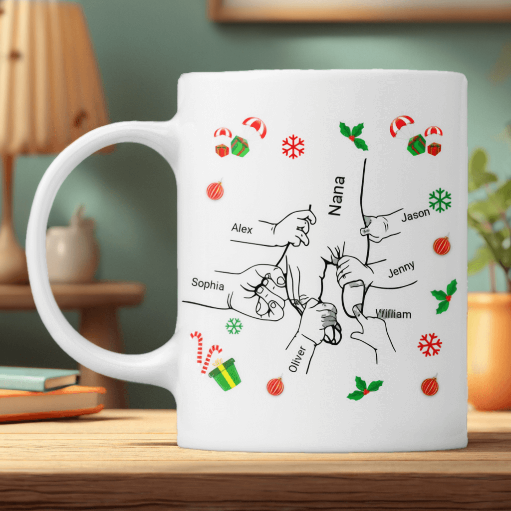 Hold My Hand, Hold My Heart - Personalized Custom Family Mug - Mother's Day, Birthday, Gift for Mom, Grandma