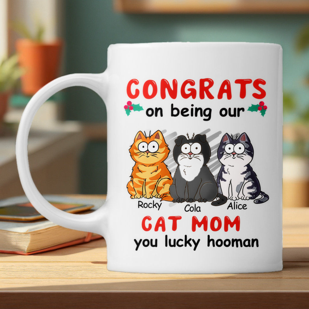 You Lucky Hooman - Cat Personalized Mug - Perfect Christmas Gift For Pet Owners, Pet Lovers