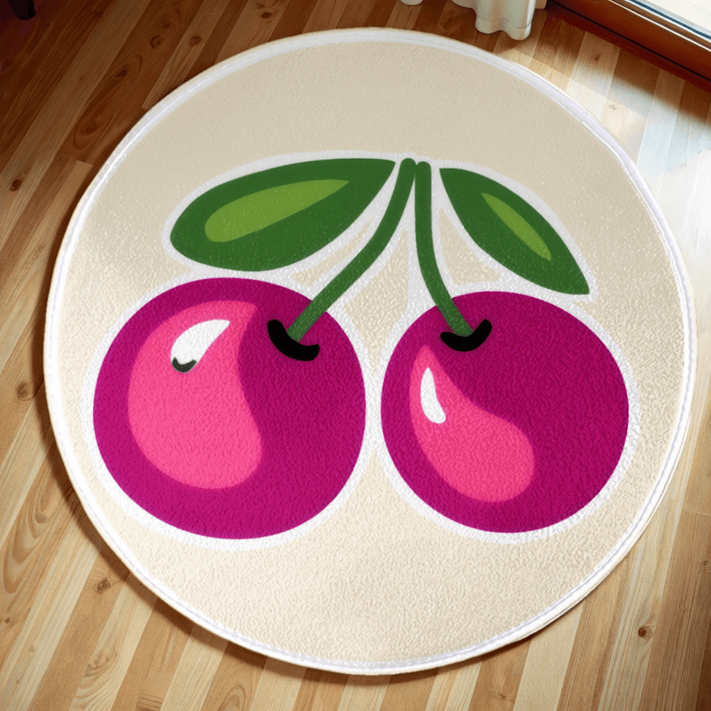 Cherry  Round Non-Slip Soft Comfortable Floormat