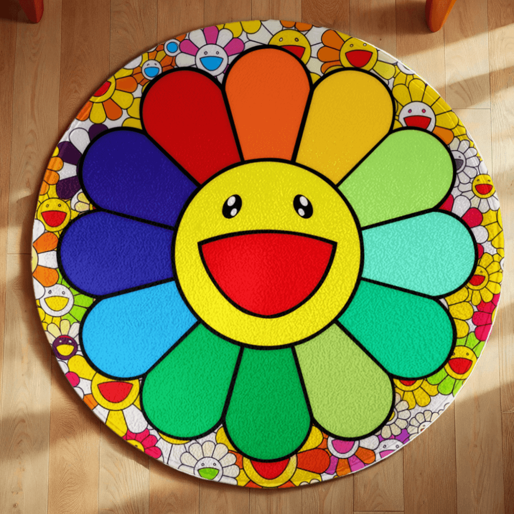 Sunflower Creative Pattern, , Round Non-Slip Soft And Comfortable Floormat