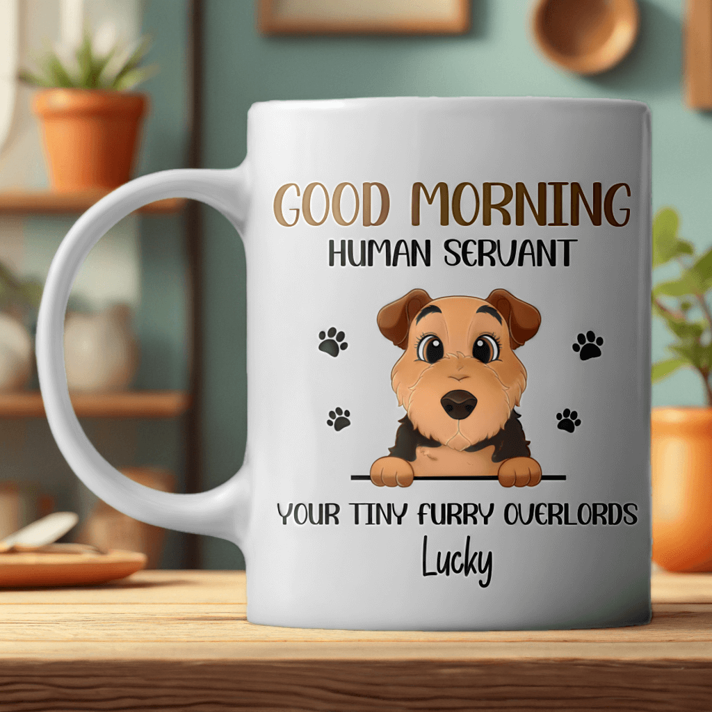 Good Morning Human Servant -  Dogs Personalized Mug - Gift For Pet Lovers, Dog Lovers