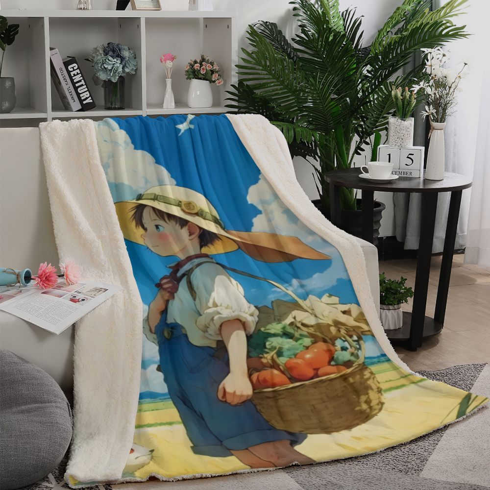 Little girl creative cartoon blanket soft and comfortable