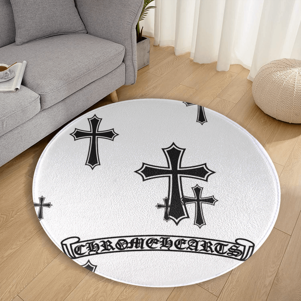 Cross LOGO Round Non-Slip Soft And Comfortable Floormat