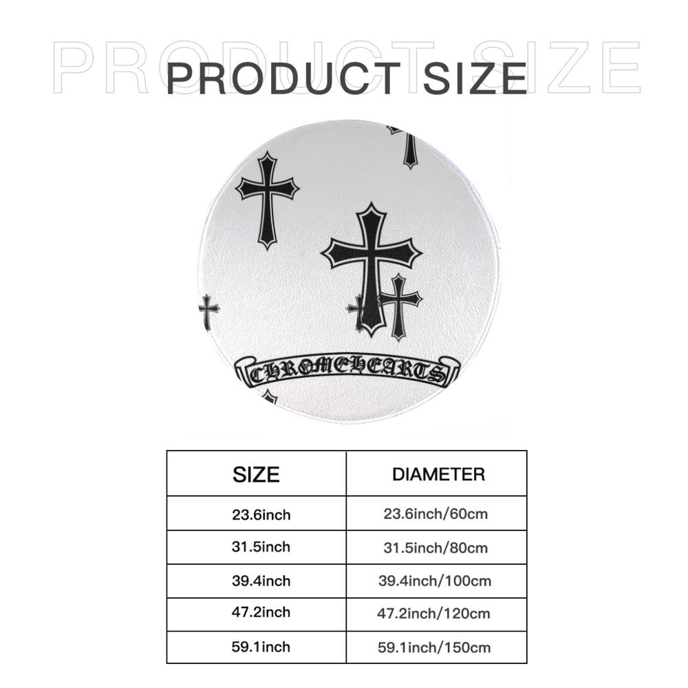 Cross LOGO Round Non-Slip Soft And Comfortable Floormat