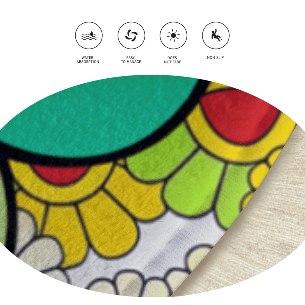 Sunflower Creative Pattern, , Round Non-Slip Soft And Comfortable Floormat