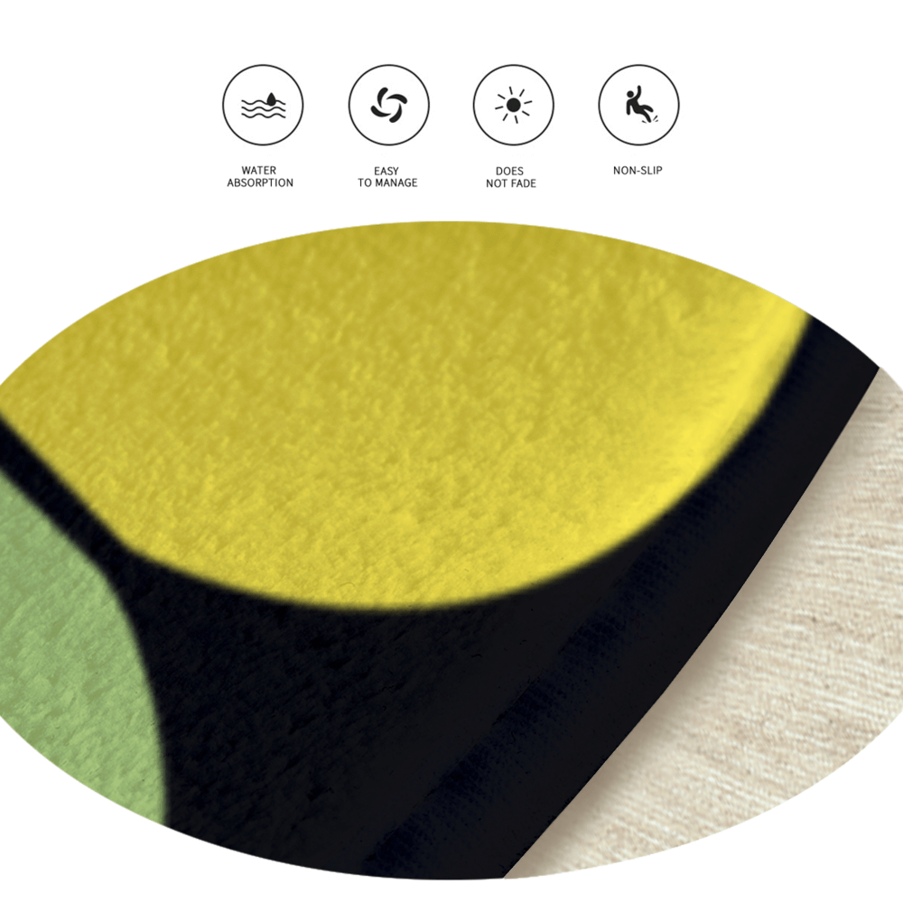 Sunflower Black  Round Non-Slip Soft And Comfortable Floormat