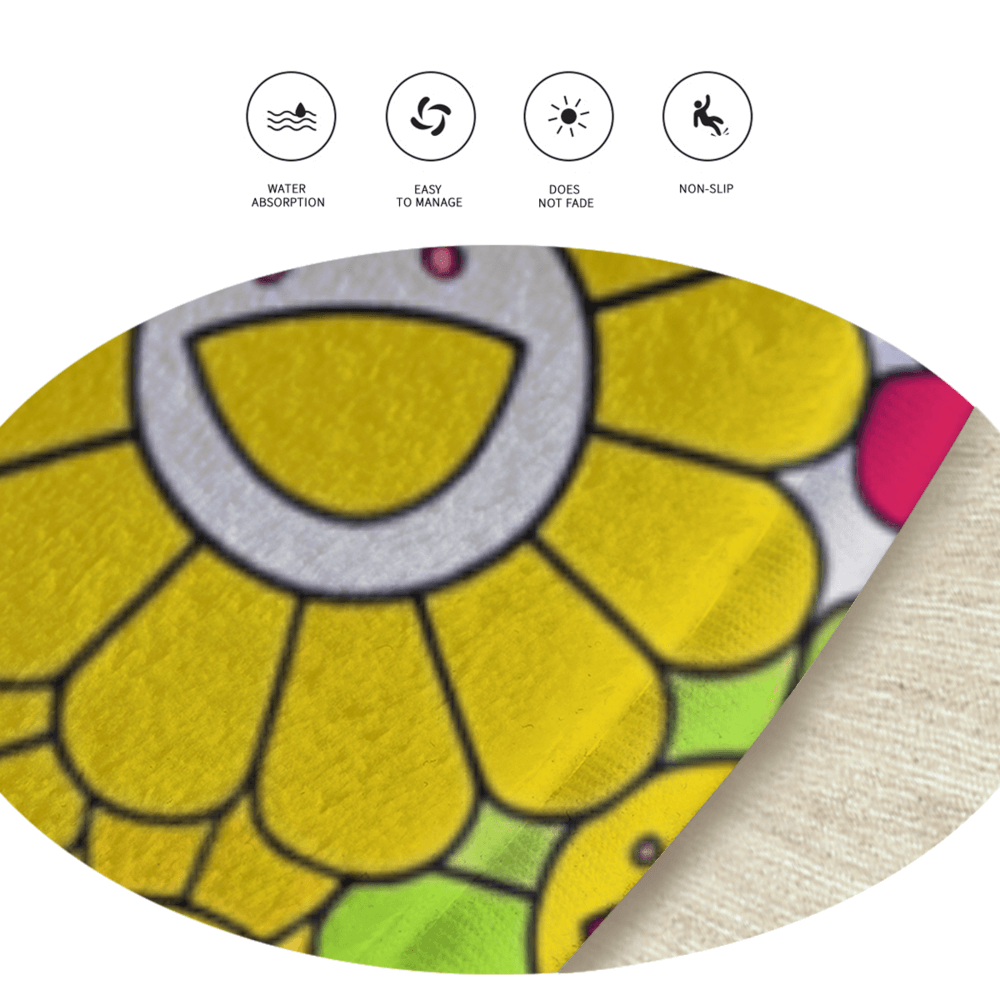 Sunflower Creative Pattern Stacking, Round Non-Slip Soft And Comfortable Floormat