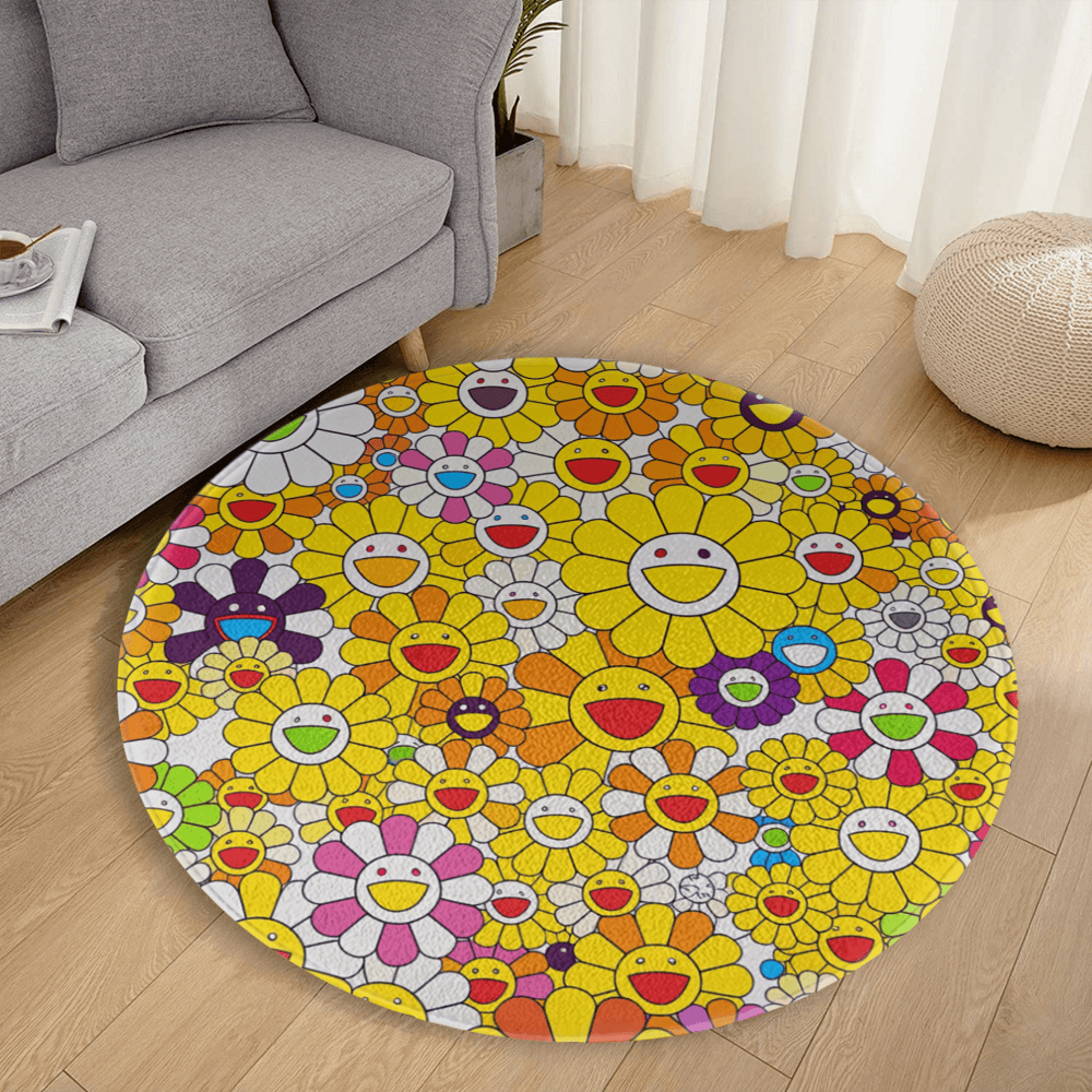 Sunflower Creative Pattern Stacking, Round Non-Slip Soft And Comfortable Floormat