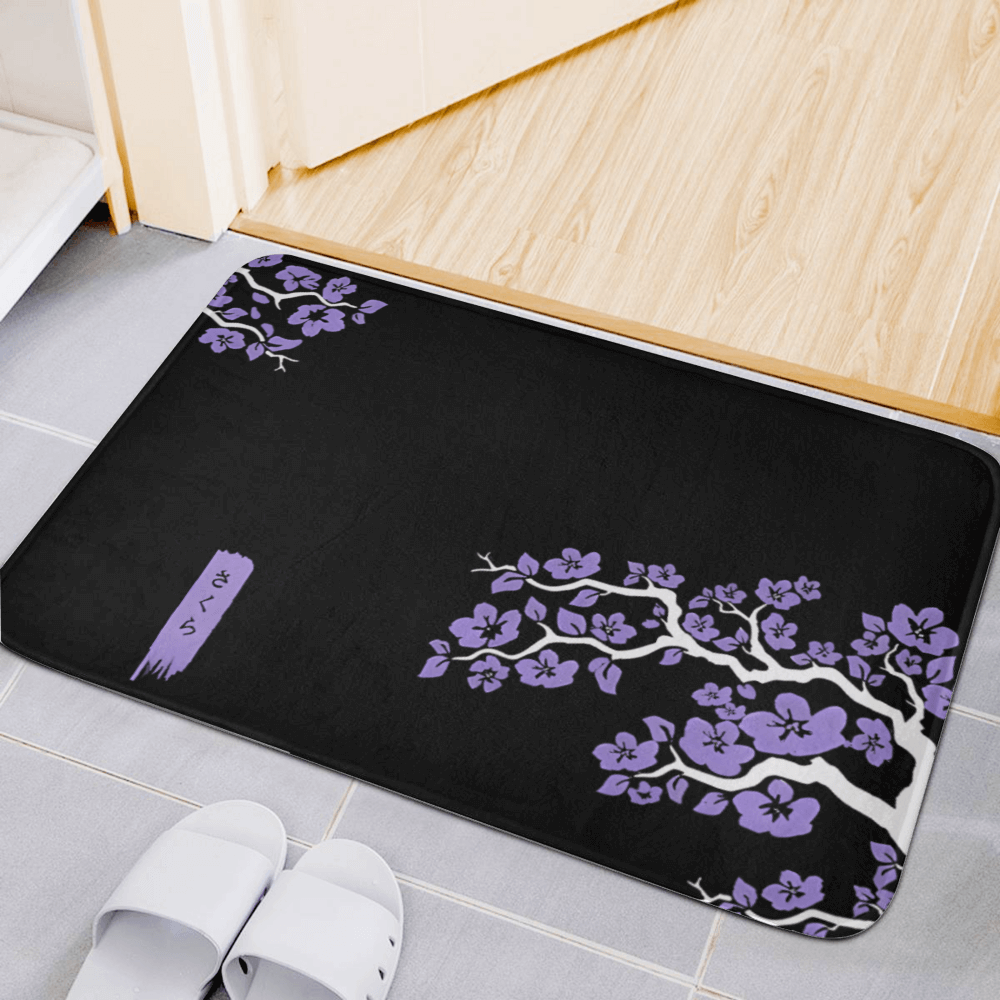 Cherry Blossom Pattern, Rectangular Non-Slip Soft And Comfortable Floormat