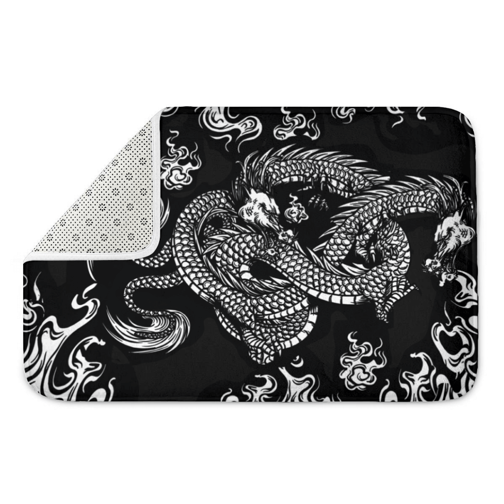 Japanese Cool Dragon Pattern, Rectangular Non-Slip Soft And Comfortable Floormat