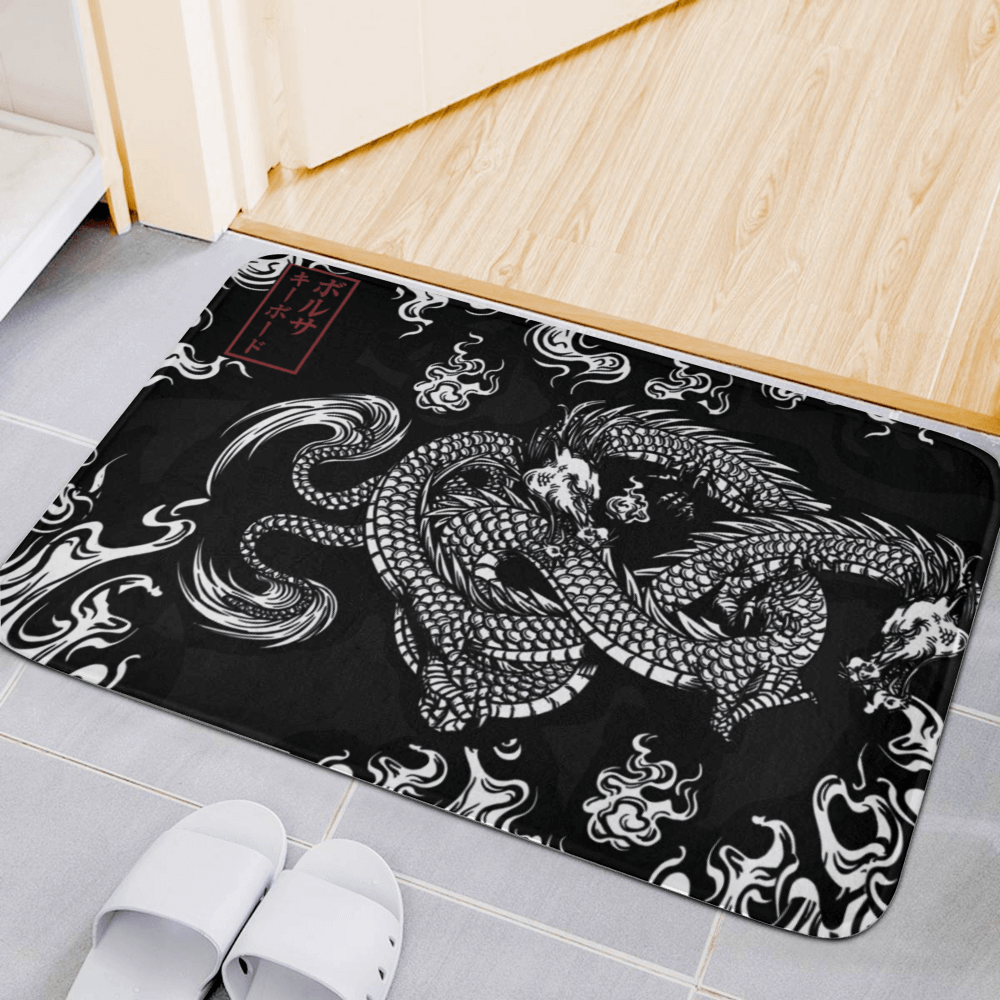 Japanese Cool Dragon Pattern, Rectangular Non-Slip Soft And Comfortable Floormat