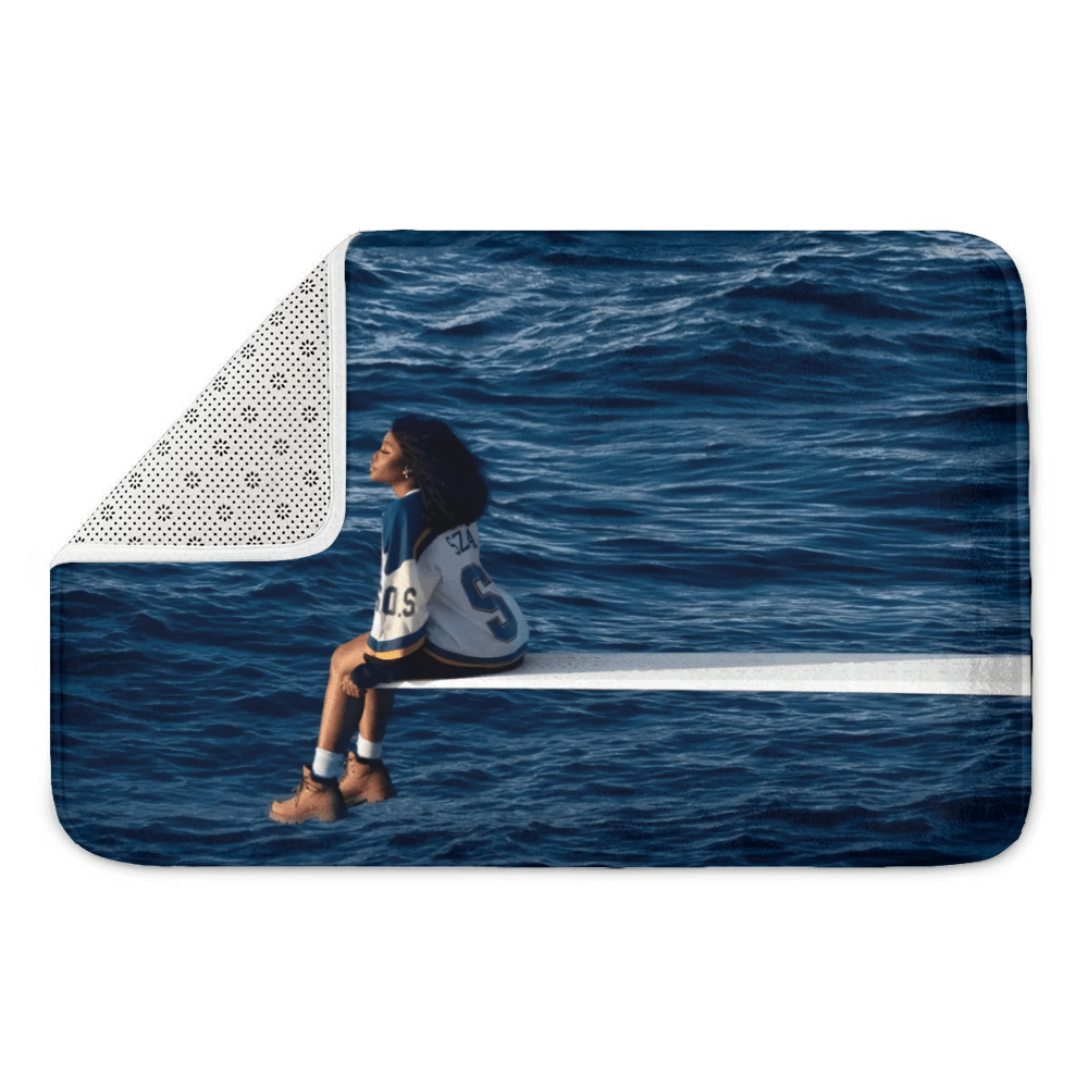 Sea Waves And Little Girl, Rectangular Non-Slip Soft And Comfortable Floormat