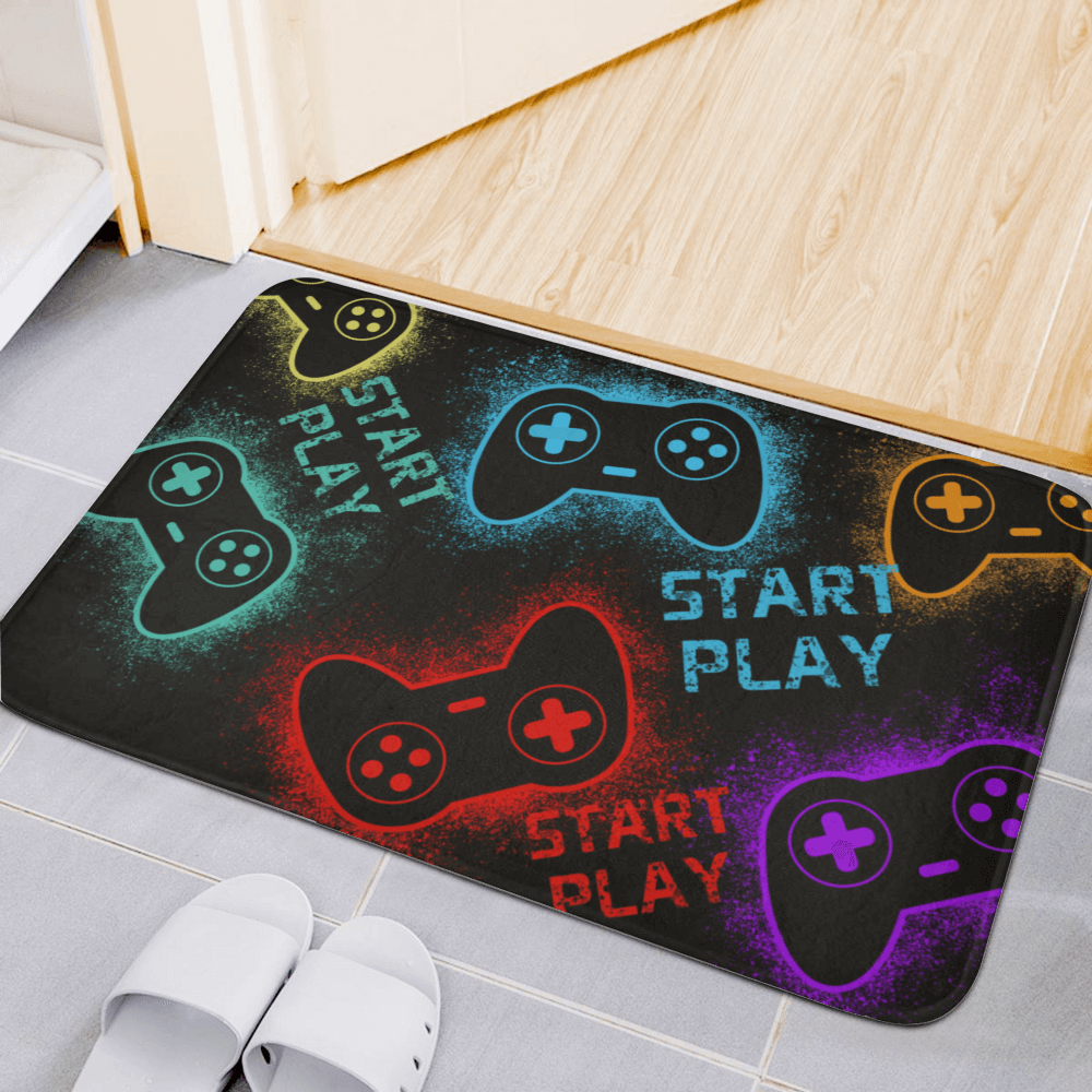 Gamepad Pattern Rectangular Non-Slip Soft And Comfortable Floormat