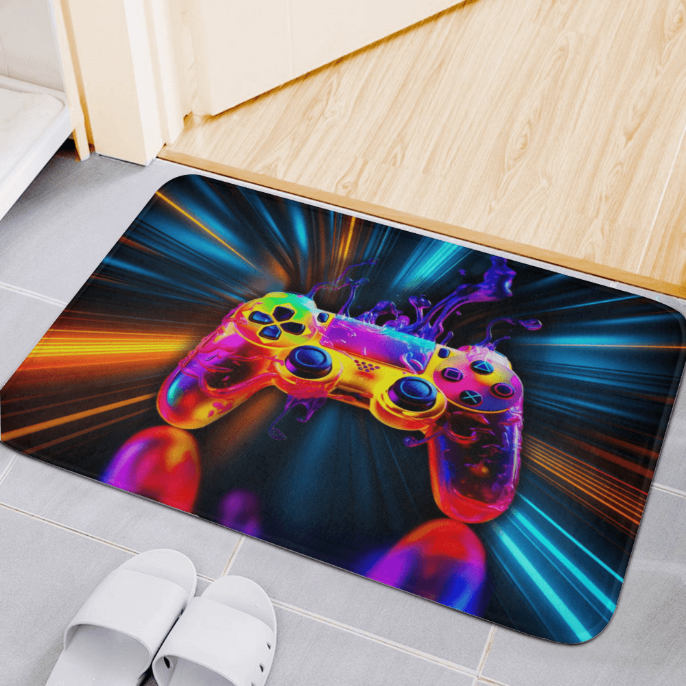 3d Cool Game Handle Pattern Rectangular Non-Slip Soft And Comfortable Floormat