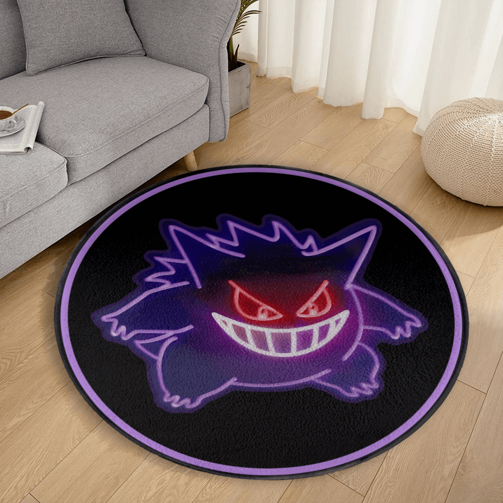 Pokémon Cute Gengar，  Round Non-Slip Soft And Comfortable Floormat