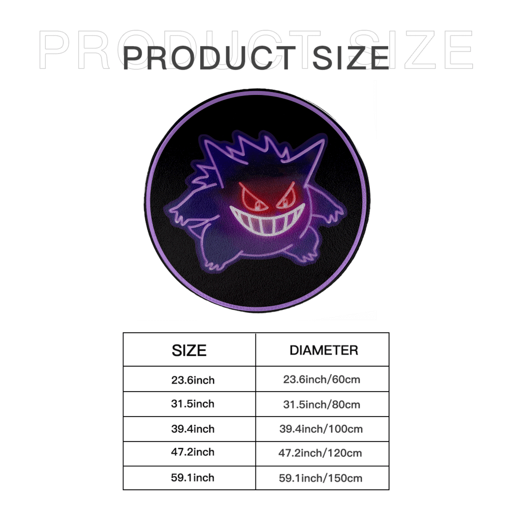 Pokémon Cute Gengar，  Round Non-Slip Soft And Comfortable Floormat