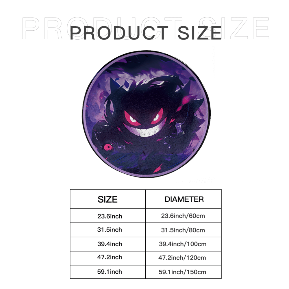 Funny Cartoon Pokémon Gengar Elf  Round Non-slip Soft and Comfortable Floormat