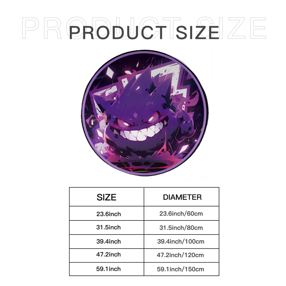 Pokemon Gengar Elf Round Non-Slip Soft Comfortable Floormat