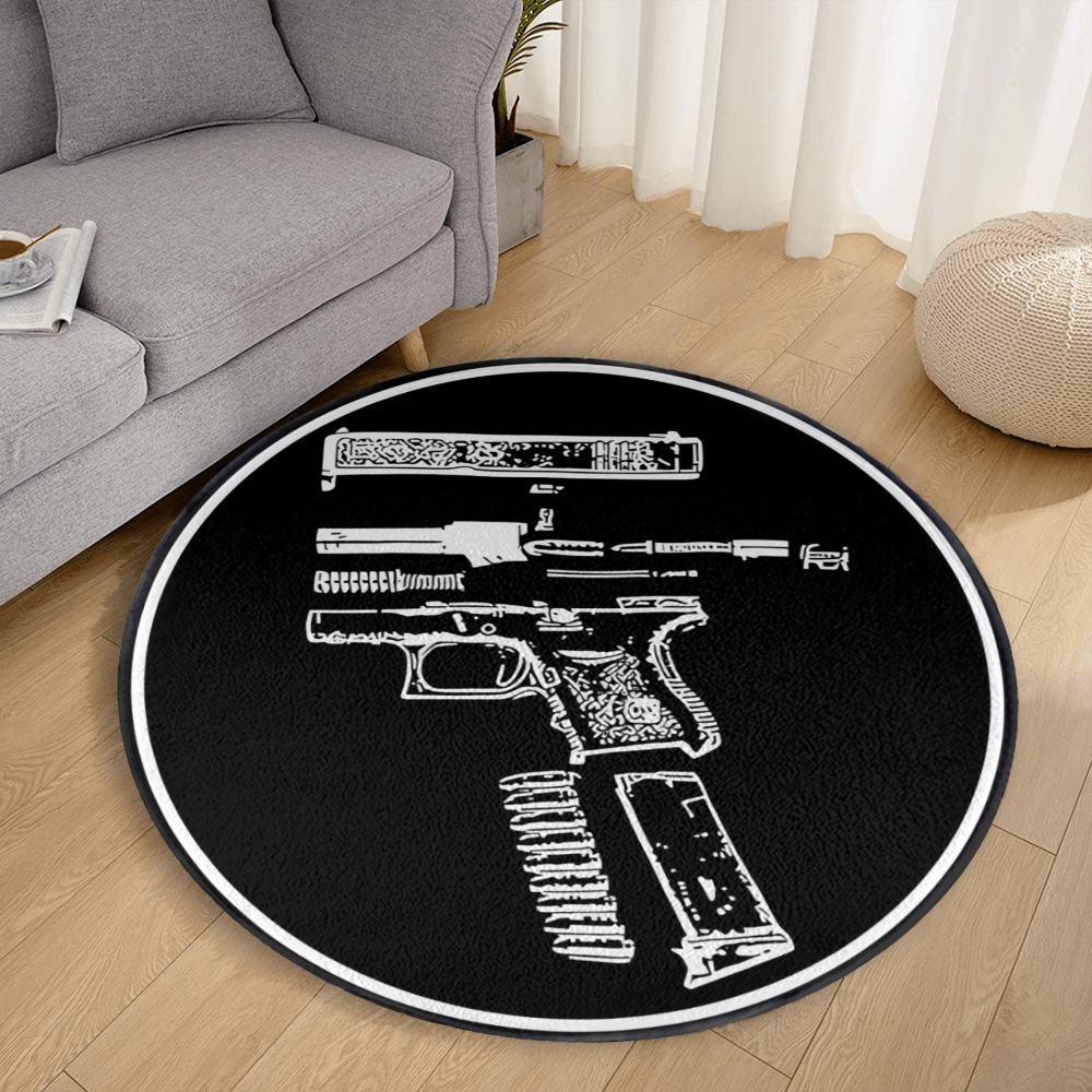 Creative Pistol Pattern Round Non-Slip Soft Comfortable Floormat