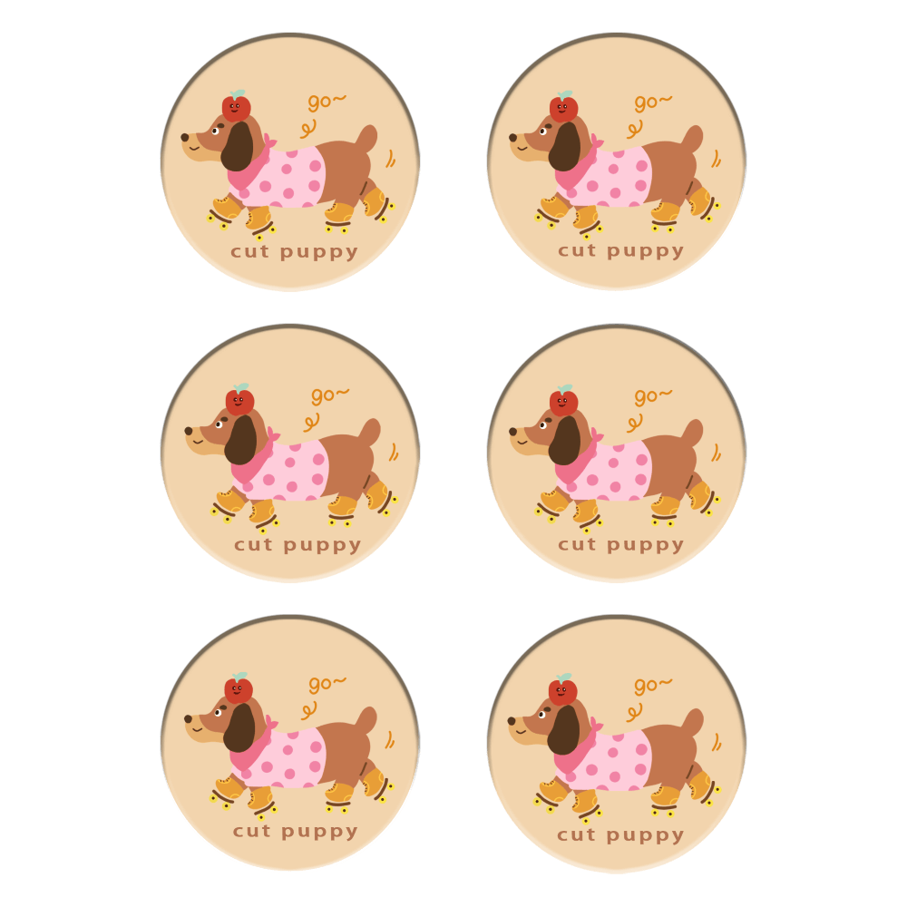 Dachshund Creative Pattern, Round Ceramic Coaster (Combination Set)