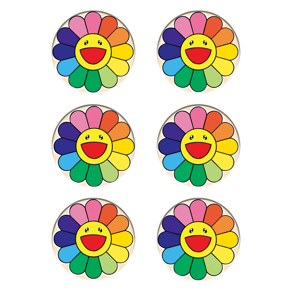 Smiling Face Sunflower Creative, Round Ceramic Coaster (Combination Set)