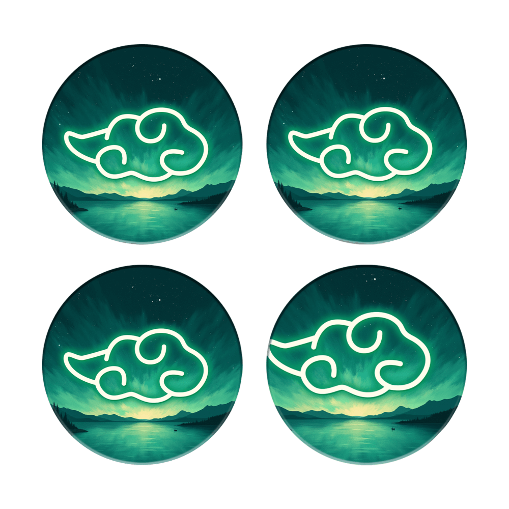 Creative Cloud Design Round Ceramic Coaster (Combination Set)