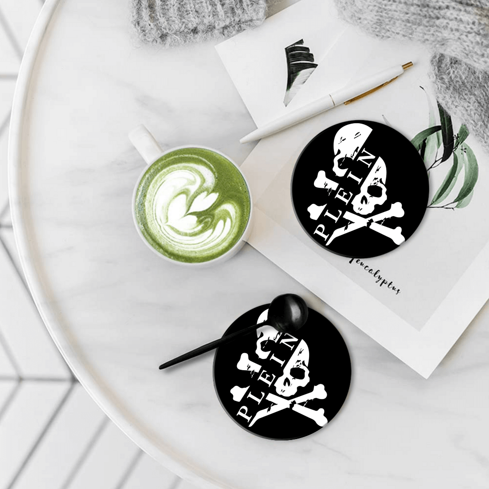 Skull Creative Design Round Ceramic Coaster (Combination Set)