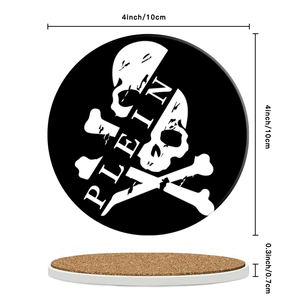 Skull Creative Design Round Ceramic Coaster (Combination Set)