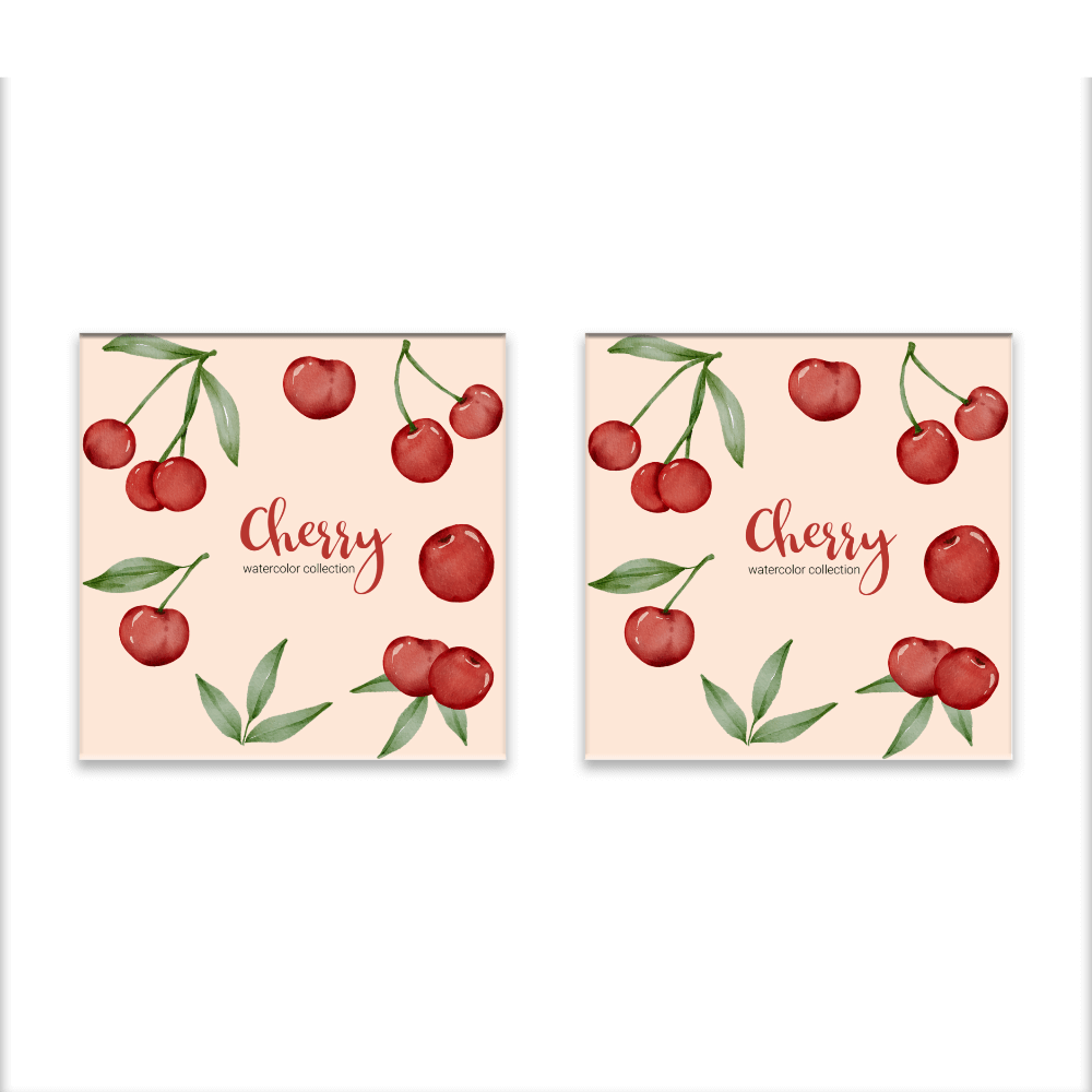 Cherry Creative Print Design, Square Ceramic Coaster (Combination Pack)