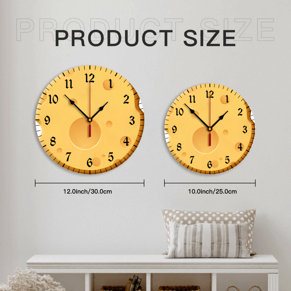 Cheese Creative  Design, Round Stylish Luxury Digital Wall Clock