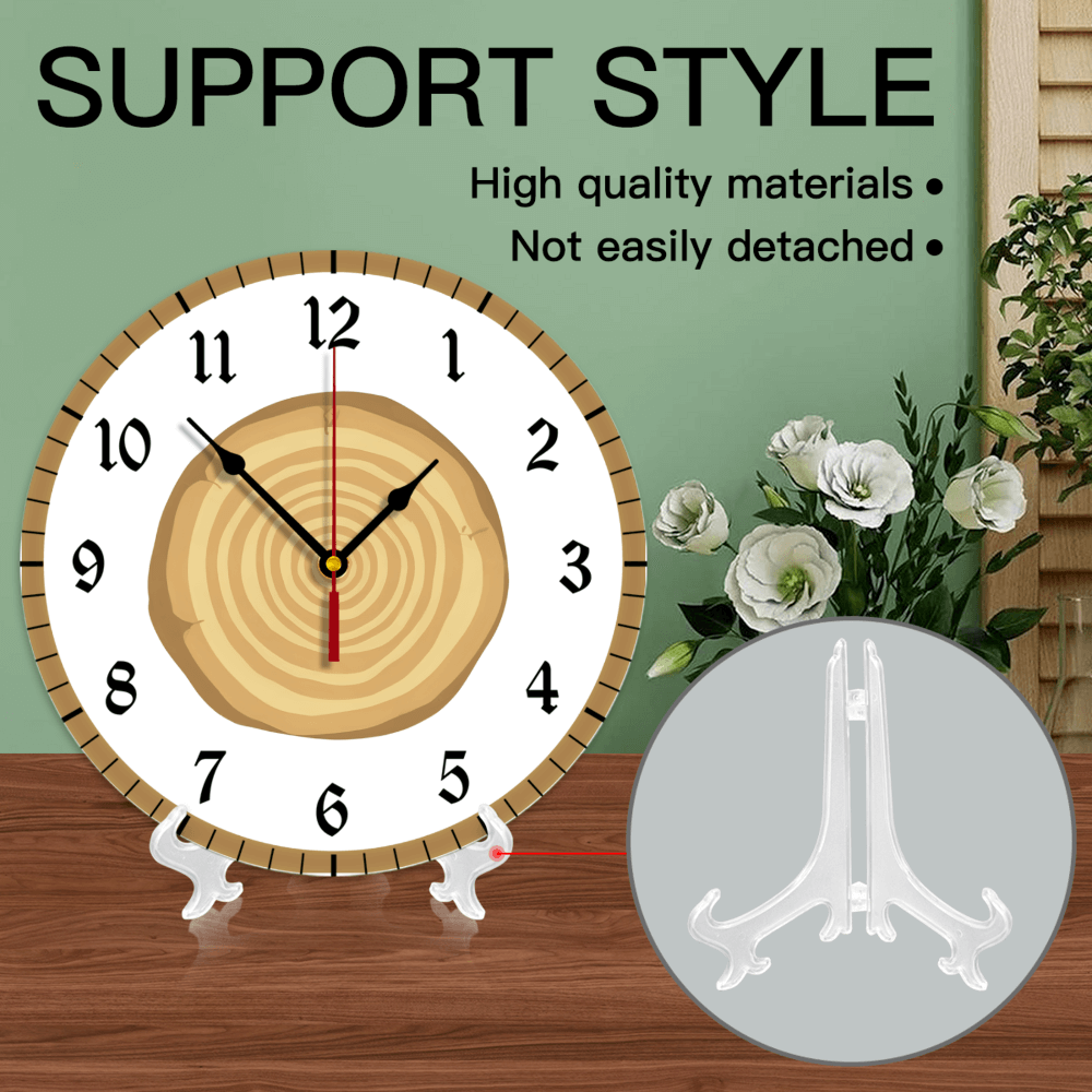 Creative Design Of Wood Pile Annual Ring, Round Stylish Luxury Digital Wall Clock