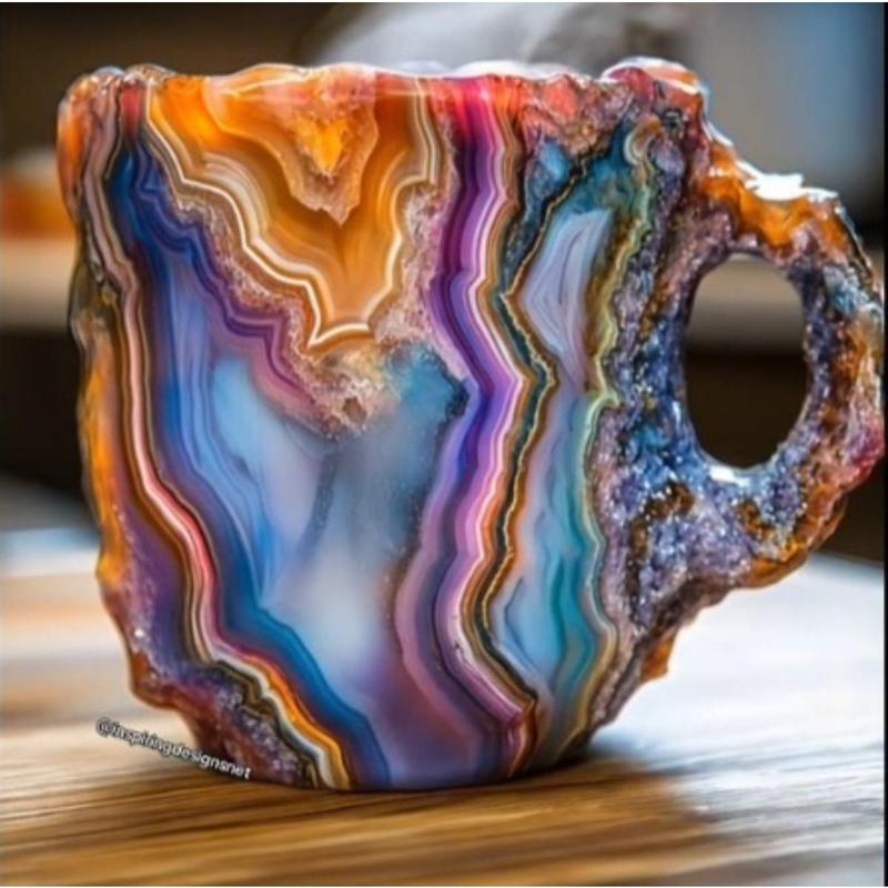 200ml Multi-Colored Natural Mineral Crystal Coffee Mugs