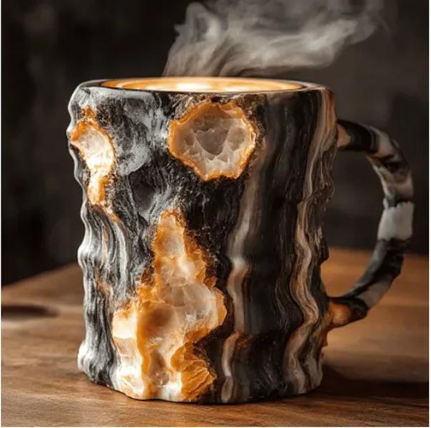 200ml Multi-Colored Natural Mineral Crystal Coffee Mugs