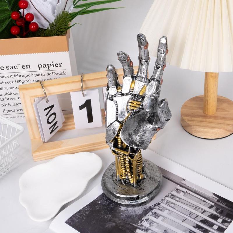 Cyberpunk Mechanical Hand Design Resin Ornament