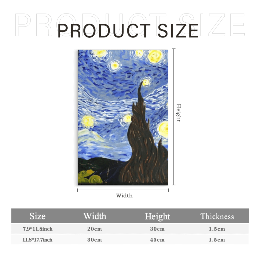 Creative Starry Sky Van Gogh World Famous Paintings, Triple Frameless Canvas Painting