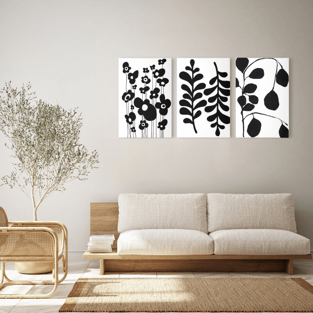 Creative Modern Pattern,, Triple Frameless Canvas Painting