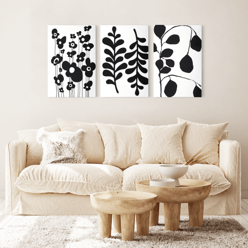 Creative Modern Pattern,, Triple Frameless Canvas Painting