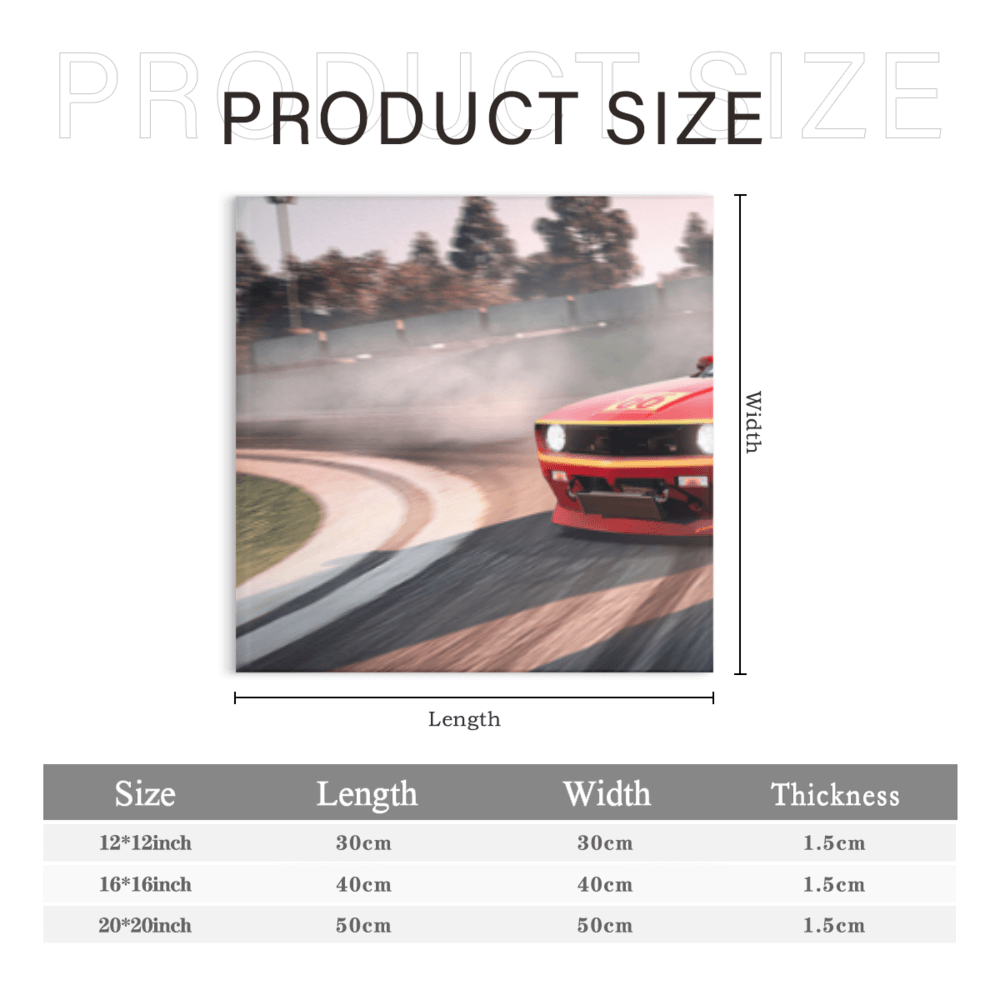 Racing Car Creative Design, Square Triple Frameless Canvas Painting