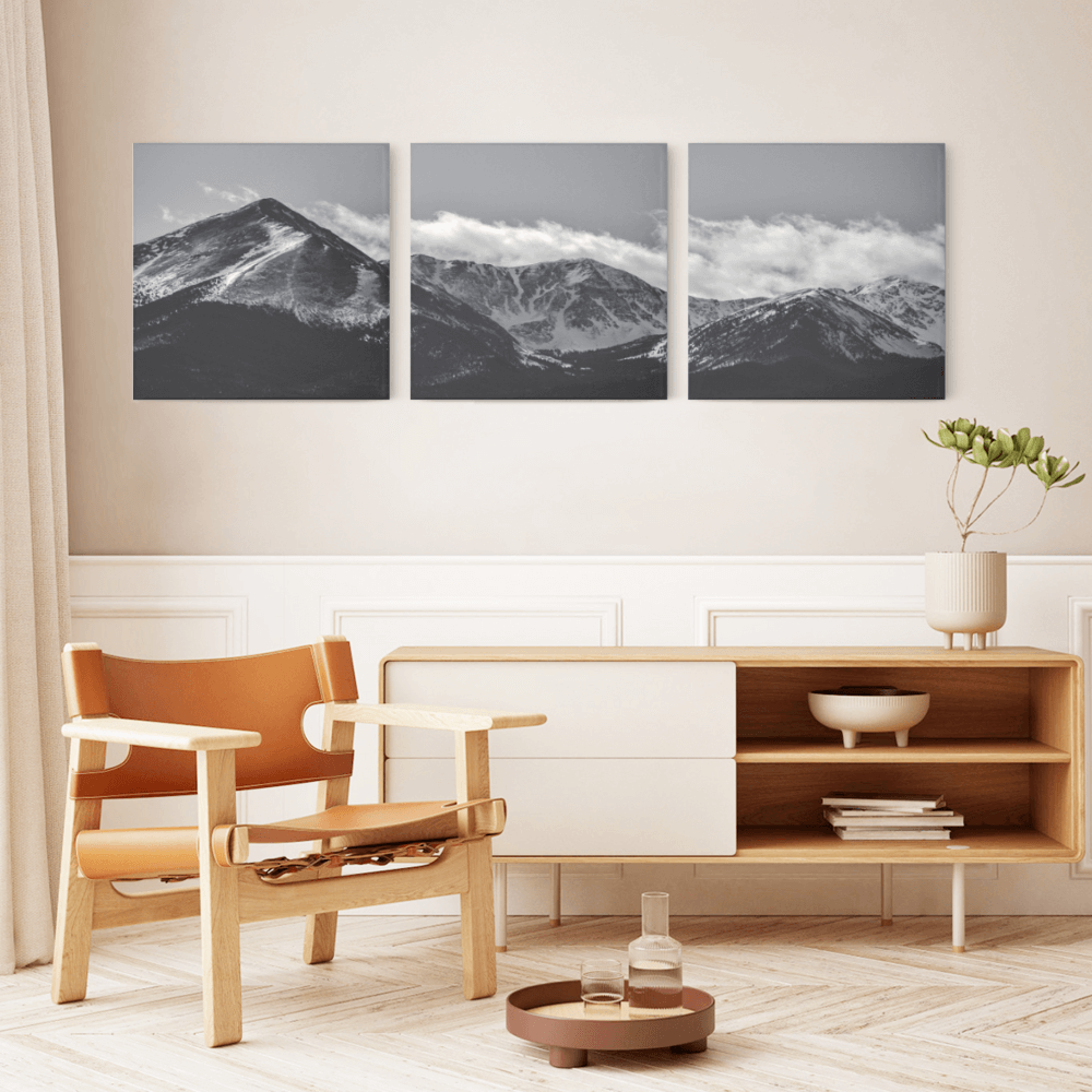 Landscape Painting, Square Triple Frameless Canvas Painting