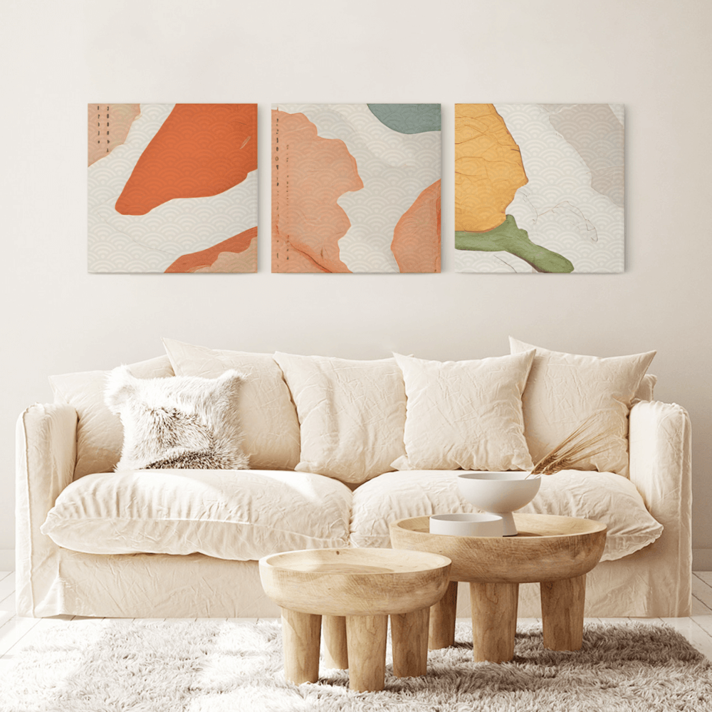 Abstract Creative Pattern Design,Square Triple Frameless Canvas Painting