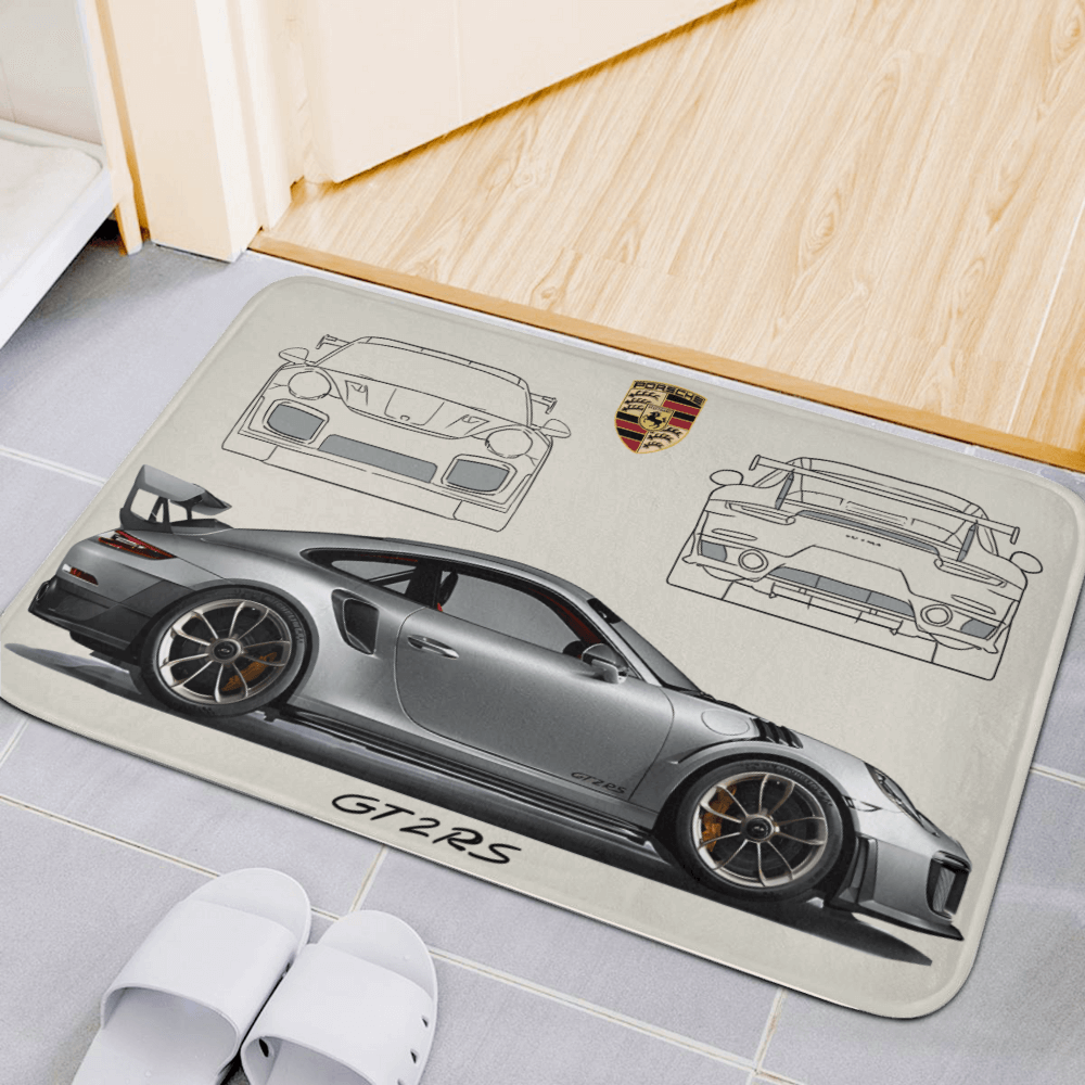 Car Model Creative Pattern， Rectangular Non-Slip Soft And Comfortable Floormat